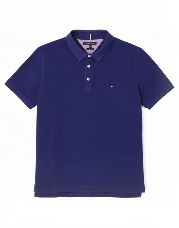 Tommy Hilfiger Mens Slim Fit Polo Shirt 2XL Navy Blue Cotton