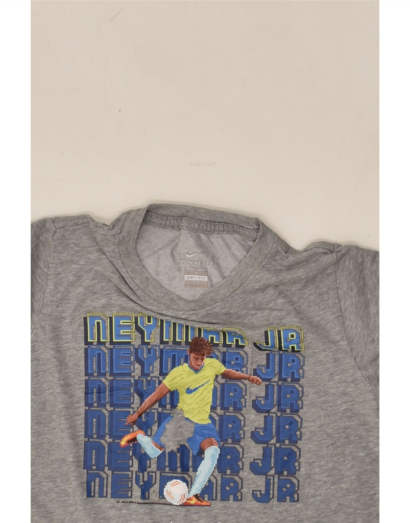 NIKE Boys Dri Fit Graphic T-Shirt Top 10-11 Years Grey Cotton | Vintage Nike | Thrift | Second-Hand Nike | Used Clothing | Messina Hembry 