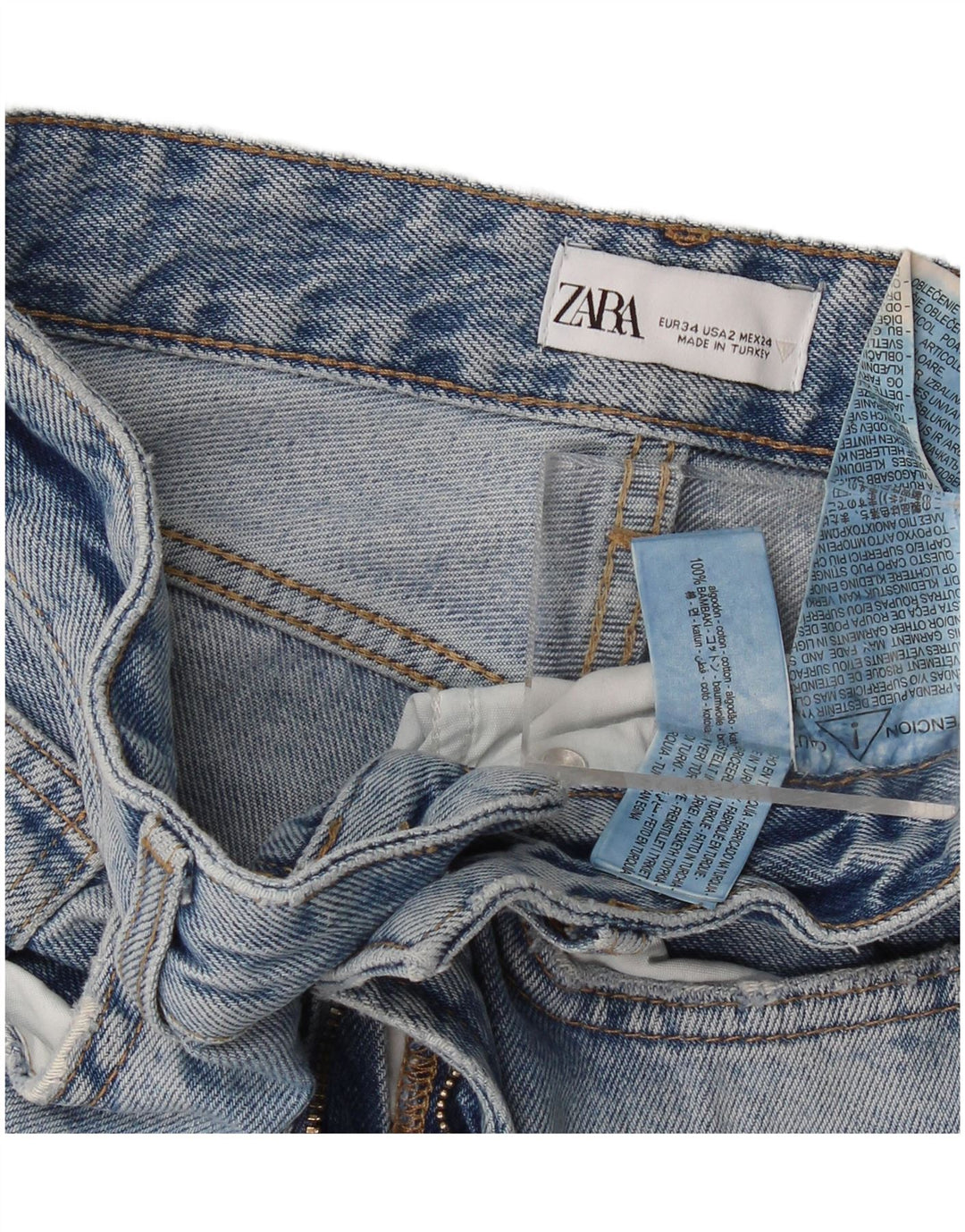 Zara Womens Bootcut Jeans EU 34 2XS W24 L33 Blue Cotton