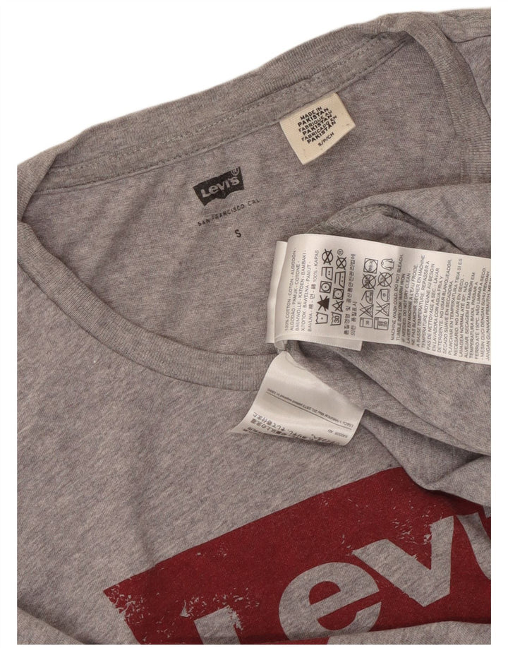 Levi's Mens Graphic T-Shirt Top Small Grey Flecked Cotton