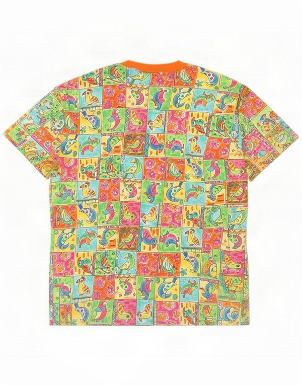 Benetton Girls Graphic T-Shirt Top 9-10 Years Large Multicoloured Patchwork