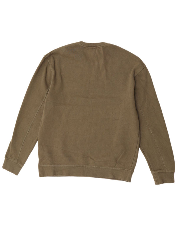 Topshop Womens Oversized Sweatshirt Jumper UK 10 Small Khaki Cotton
