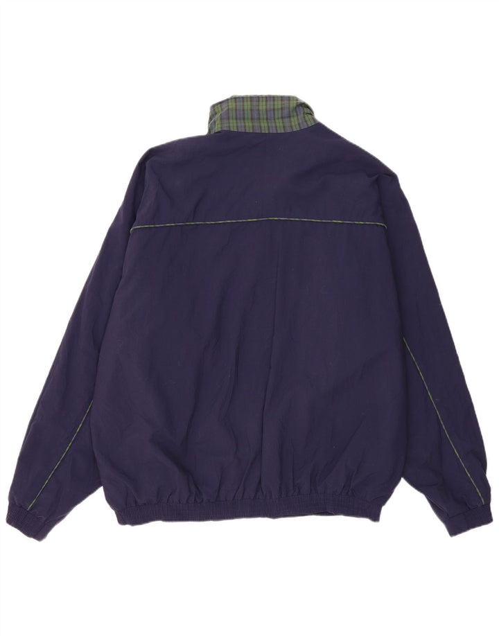 Marks & Spencer Mens Bomber Jacket UK 42 XL Navy Blue Striped Nylon