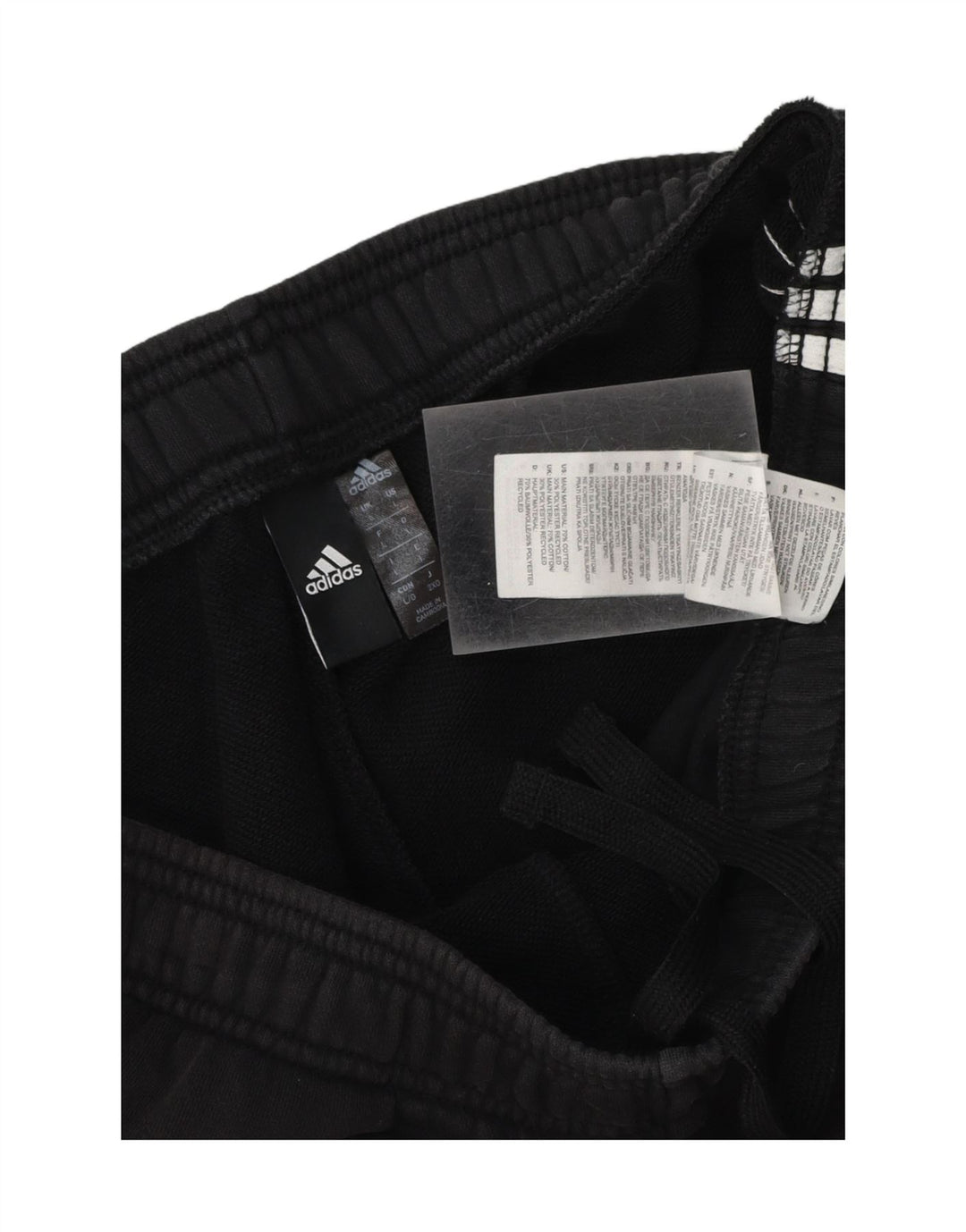 ADIDAS Mens Sport Shorts Large Black Cotton Vintage Adidas and Second-Hand Adidas from Messina Hembry 