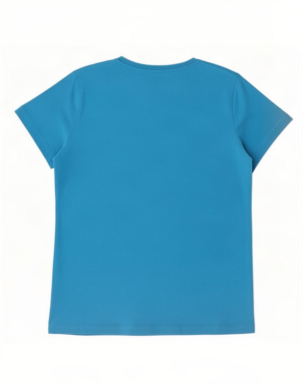 Nike Womens Slim Fit Graphic T-Shirt Top UK 18 XL Blue Cotton