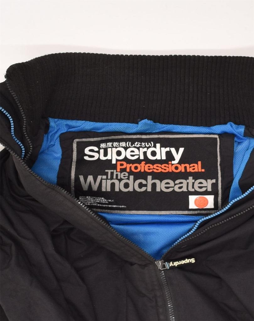 SUPERDRY Mens The Windcheater Windbreaker Jacket UK 36 Small Black Nylon | Vintage Superdry | Thrift | Second-Hand Superdry | Used Clothing | Messina Hembry 