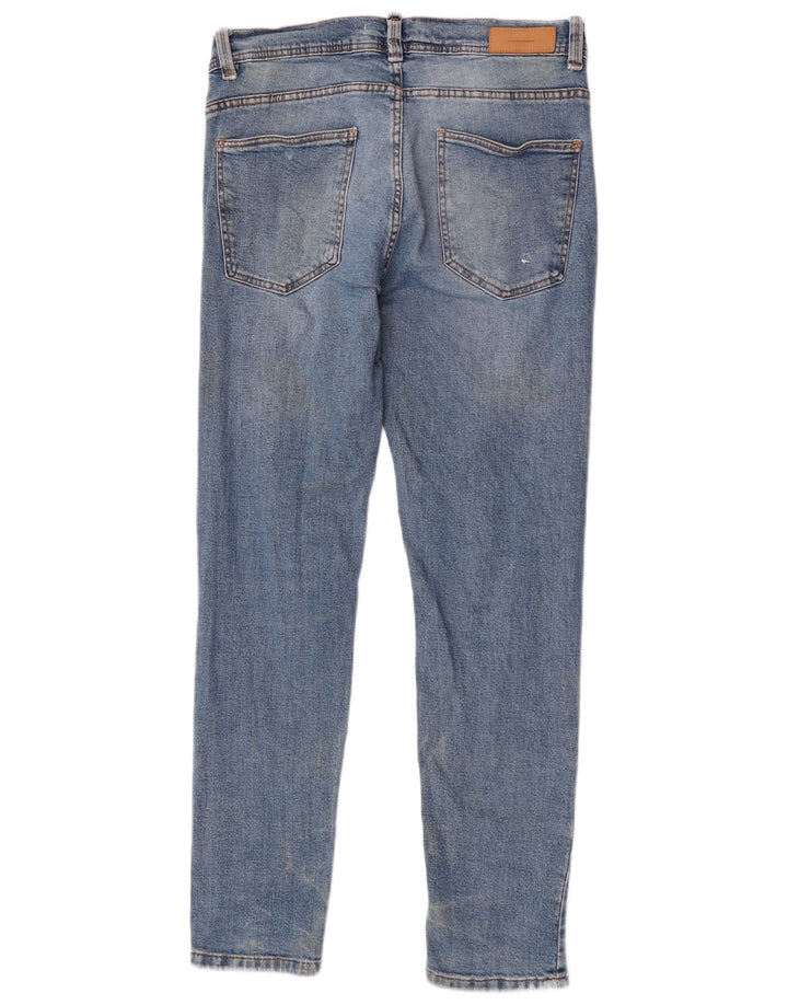 Zara Mens Slim Jeans EU 42 Large W32 L32 Blue Cotton