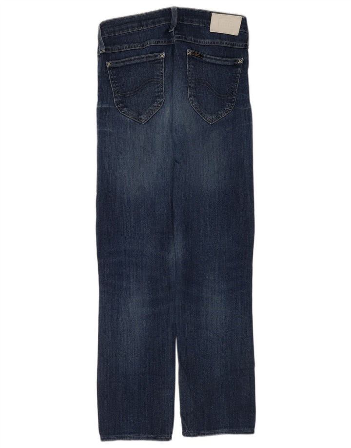 Lee Womens Jade Distressed Straight Jeans  W29 L28 Blue Cotton