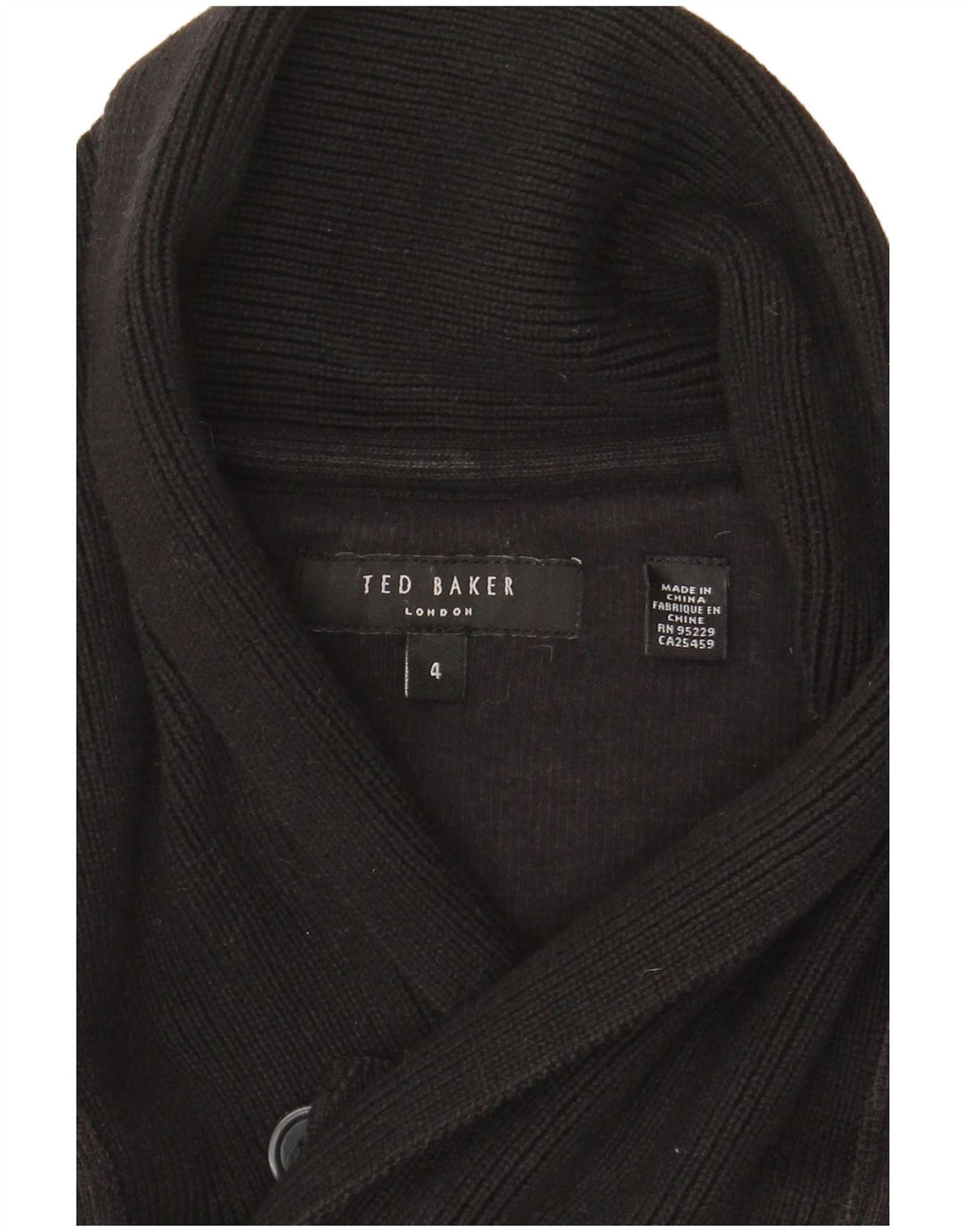Ted Baker Mens Shawl Neck Jumper Sweater Size 4 Large Black
