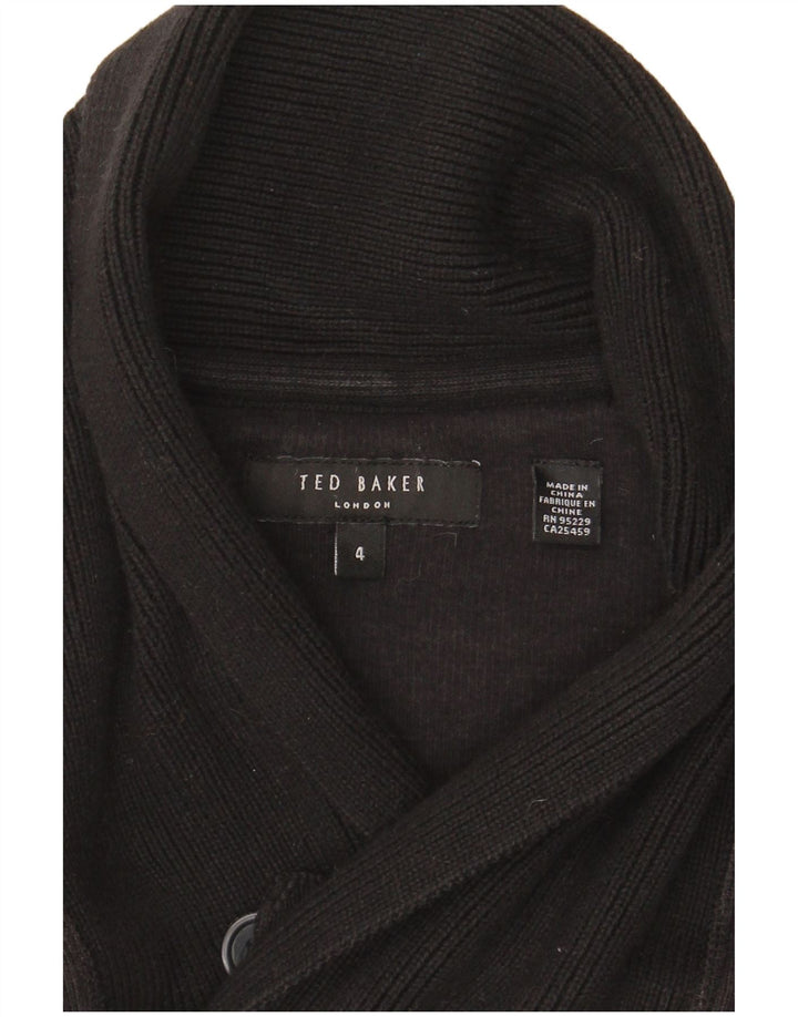 Ted Baker Mens Shawl Neck Jumper Sweater Size 4 Large Black