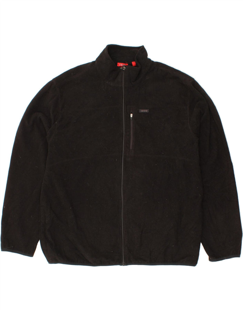 IZOD Mens Big & Tall Fleece Jacket UK 44 2XL Black Polyester Vintage Izod and Second-Hand Izod from Messina Hembry 