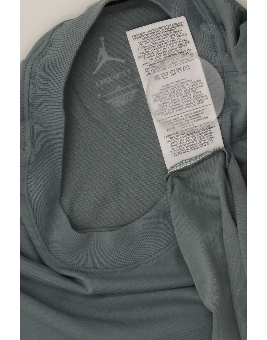 Jordan Mens Dri Fit T-Shirt Top Medium Grey Cotton