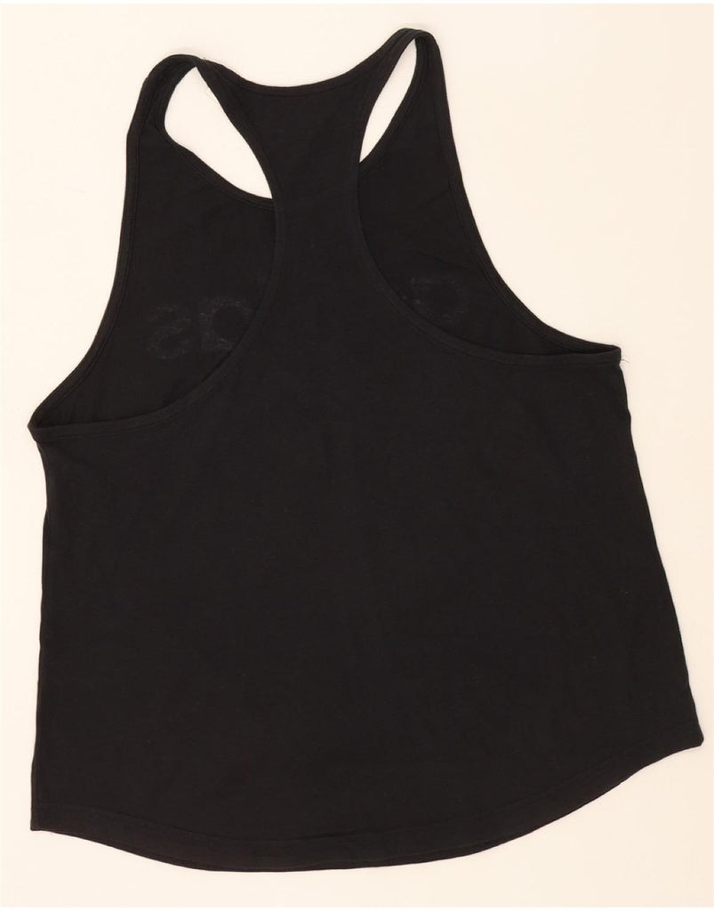 ADIDAS Womens Graphic Vest Top UK 16/18 Large Black Colourblock Cotton Vintage Adidas and Second-Hand Adidas from Messina Hembry 