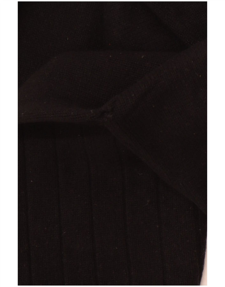 LEVI'S Womens Roll Neck Jumper Sweater UK 10 Small Black Striped Lambswool