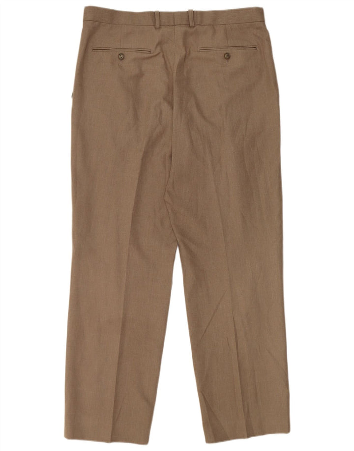 Marks & Spencer Mens Regular Fit Chino Trousers W34 L29 Beige Polyester
