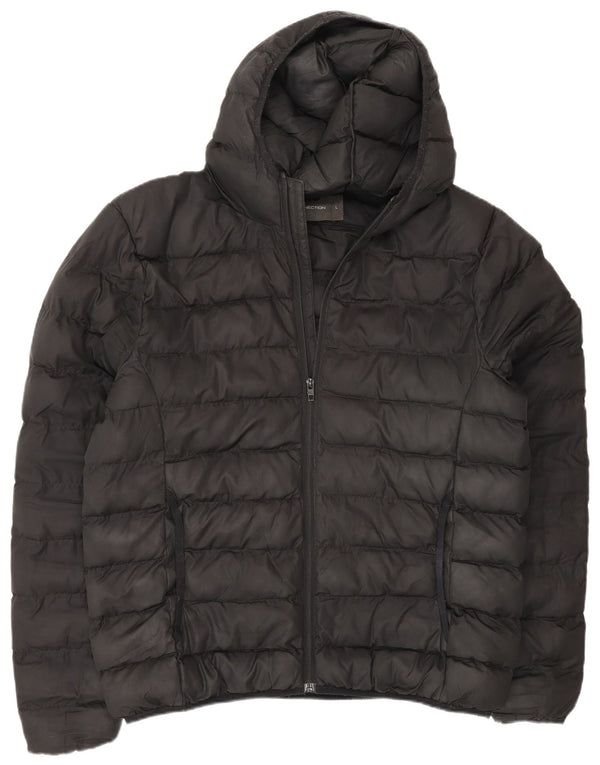 French Connection Mens Hooded Padded Jacket UK 40 Large Black