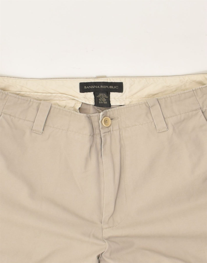 BANANA REPUBLIC Mens Straight Chino Trousers W33 L27  Beige Cotton | Vintage Banana Republic | Thrift | Second-Hand Banana Republic | Used Clothing | Messina Hembry 