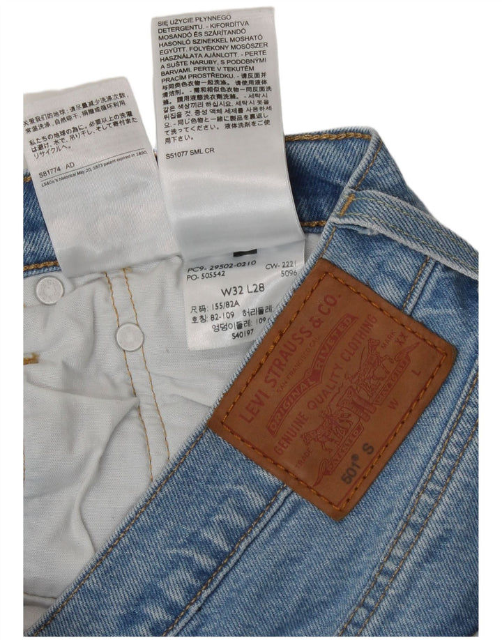 Levi's Womens 501 Distressed Straight Jeans W32 L28 Blue Cotton