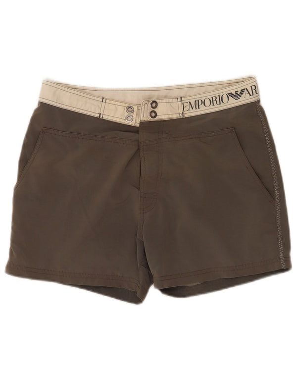 Emporio Armani Mens Graphic Swimming Shorts IT 48 Medium Grey Polyamide