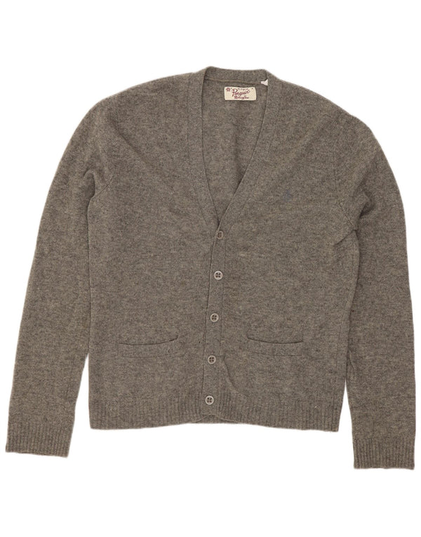 Penguin Mens Cardigan Sweater Medium Grey Lambswool