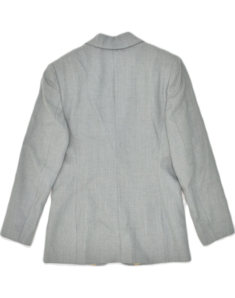 SISLEY Womens 2 Button Blazer Jacket UK 10 Small Grey Virgin Wool | Vintage Sisley | Thrift | Second-Hand Sisley | Used Clothing | Messina Hembry 