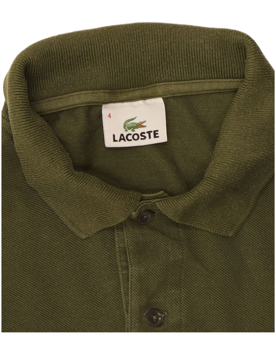 Lacoste Mens Polo Shirt Size 4 Medium Khaki