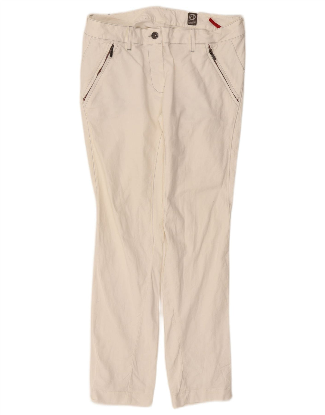 MURPHY & NYE Womens Straight Chino Trousers W32 L29 White Cotton