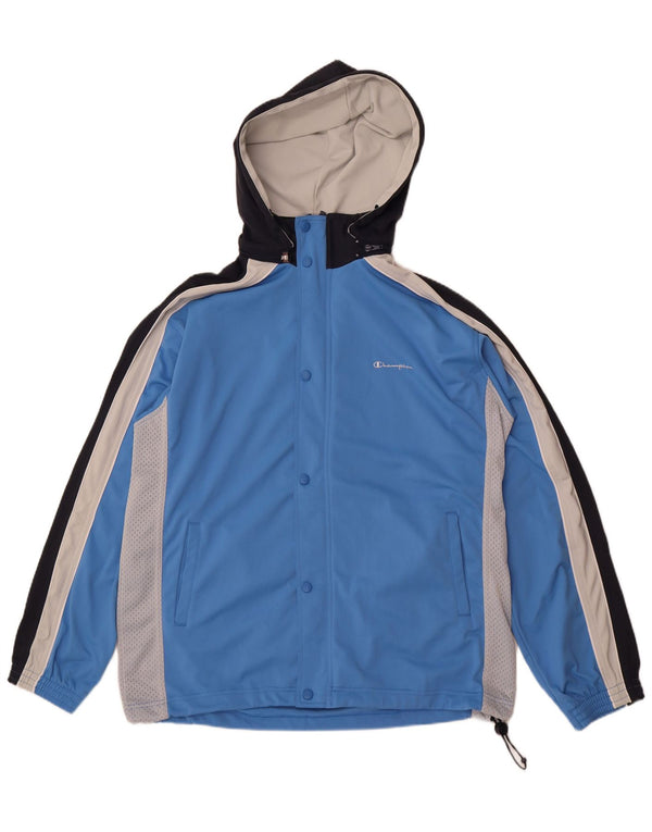 Champion Mens Hooded Tracksuit Top Jacket XL Blue Colourblock Polyester