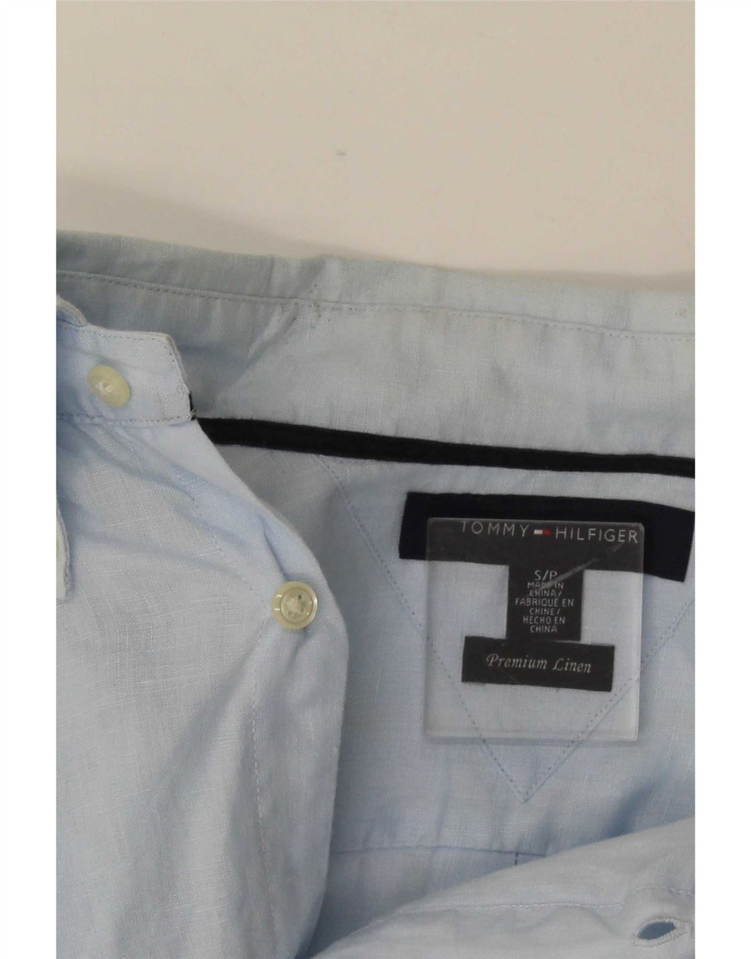 Tommy Hilfiger Mens Shirt Small Blue Linen