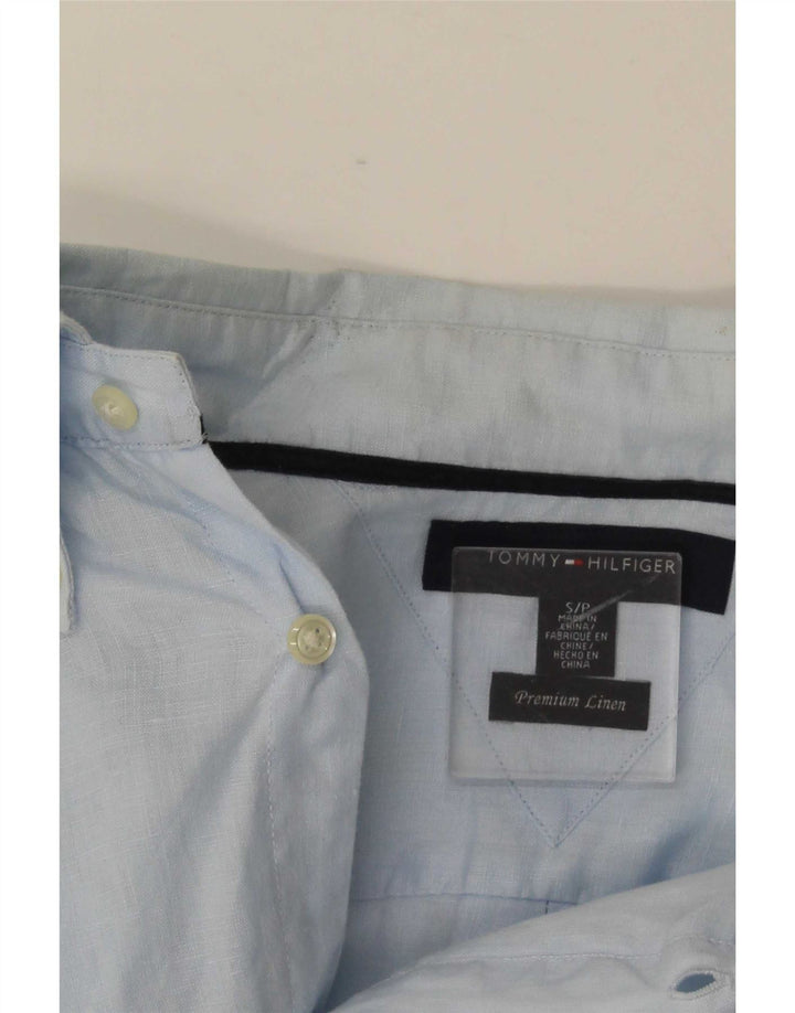 Tommy Hilfiger Mens Shirt Small Blue Linen