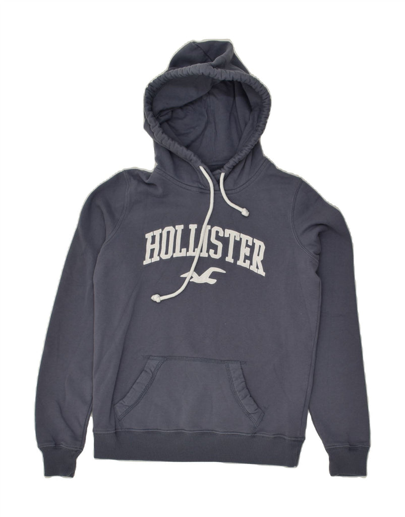 HOLLISTER Womens Graphic Hoodie Jumper UK 6 XS Grey Cotton | Vintage Hollister | Thrift | Second-Hand Hollister | Used Clothing | Messina Hembry 