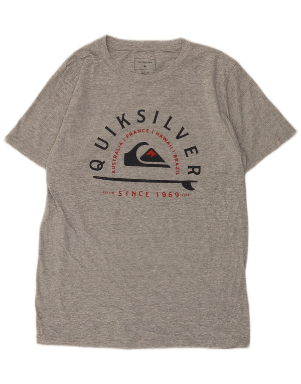 Quiksilver Mens Regular Fit Graphic T-Shirt Top Small Grey Cotton