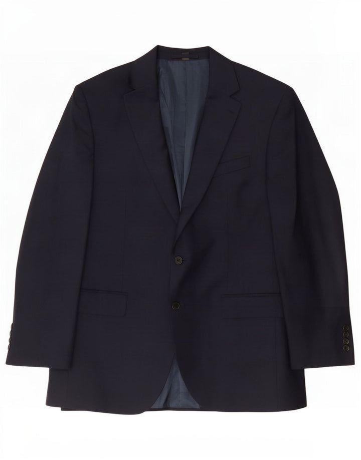 Marks & Spencer Mens 2 Button Blazer Jacket UK 44 XL Navy Blue Polyester