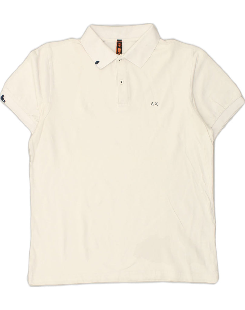 SUN68 Mens Polo Shirt Medium White Cotton | Vintage Sun68 | Thrift | Second-Hand Sun68 | Used Clothing | Messina Hembry 