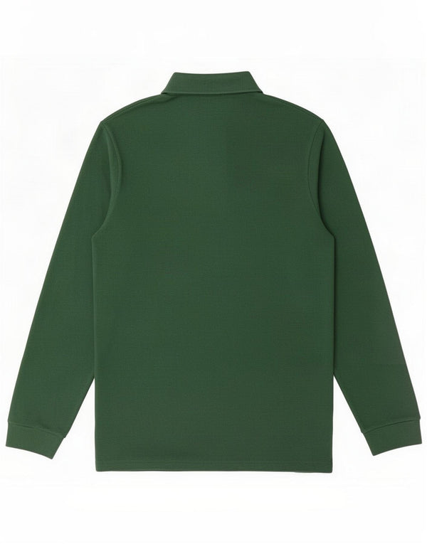 Lacoste Mens Long Sleeve Polo Shirt Size 3 Small Green Cotton