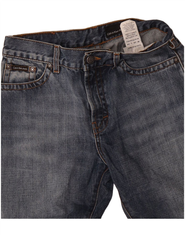 CALVIN KLEIN Mens Bootcut Jeans W29 L27 Blue Cotton