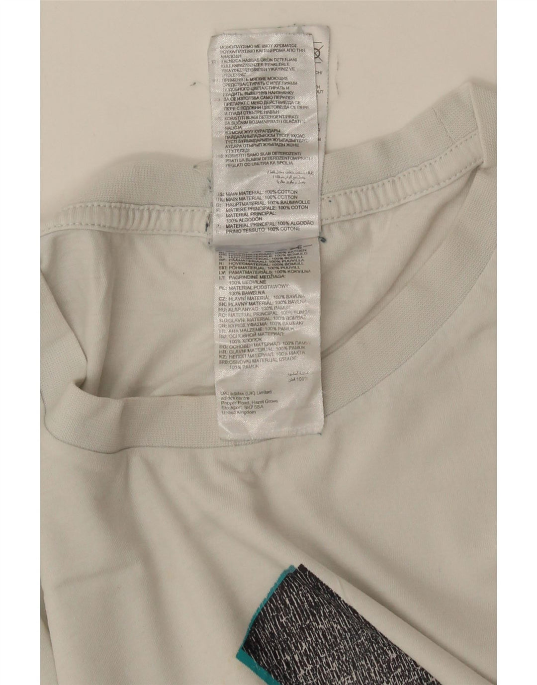 ADIDAS Mens Graphic T-Shirt Top Large White Cotton