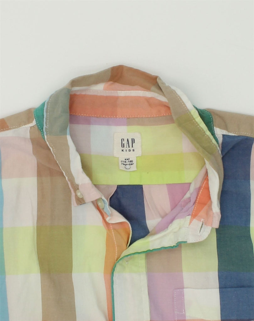 GAP Boys Shirt 14-15 Years 2XL Multicoloured Check Cotton | Vintage Gap | Thrift | Second-Hand Gap | Used Clothing | Messina Hembry 