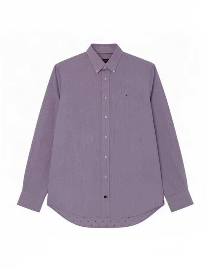 Tommy Hilfiger Mens Tailored Shirt Size 39 15 1/2 Medium Blue Pinstripe