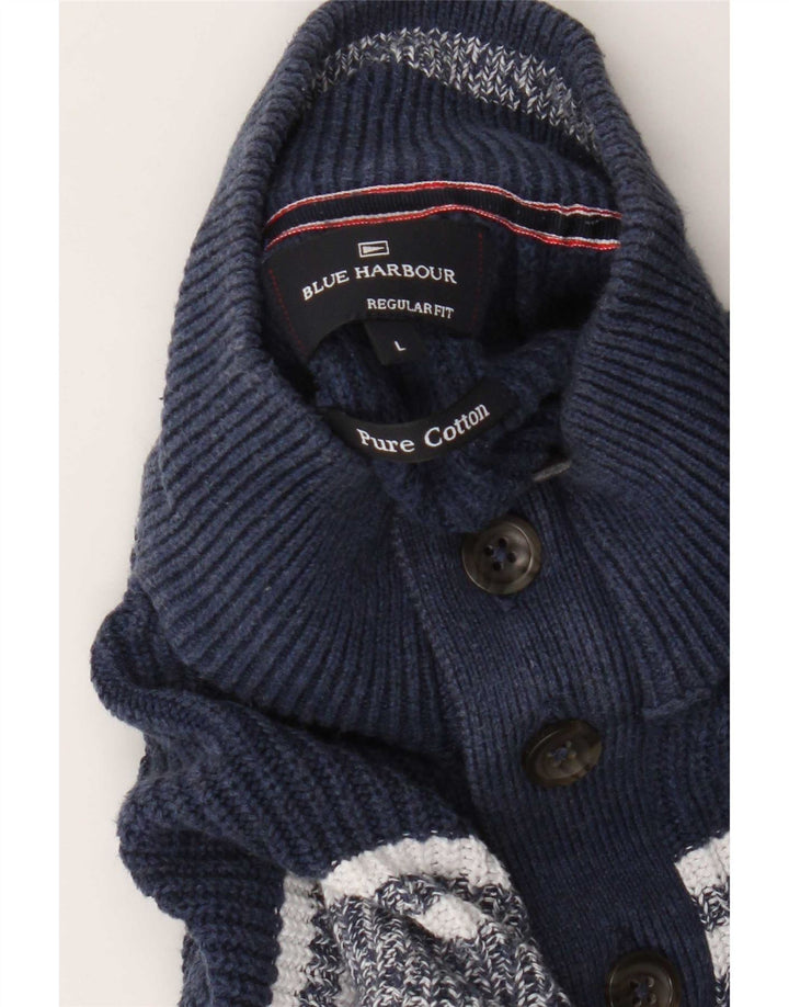 Marks & Spencer Mens Blue Harbour Zip Neck Jumper Sweater Large Colourblock