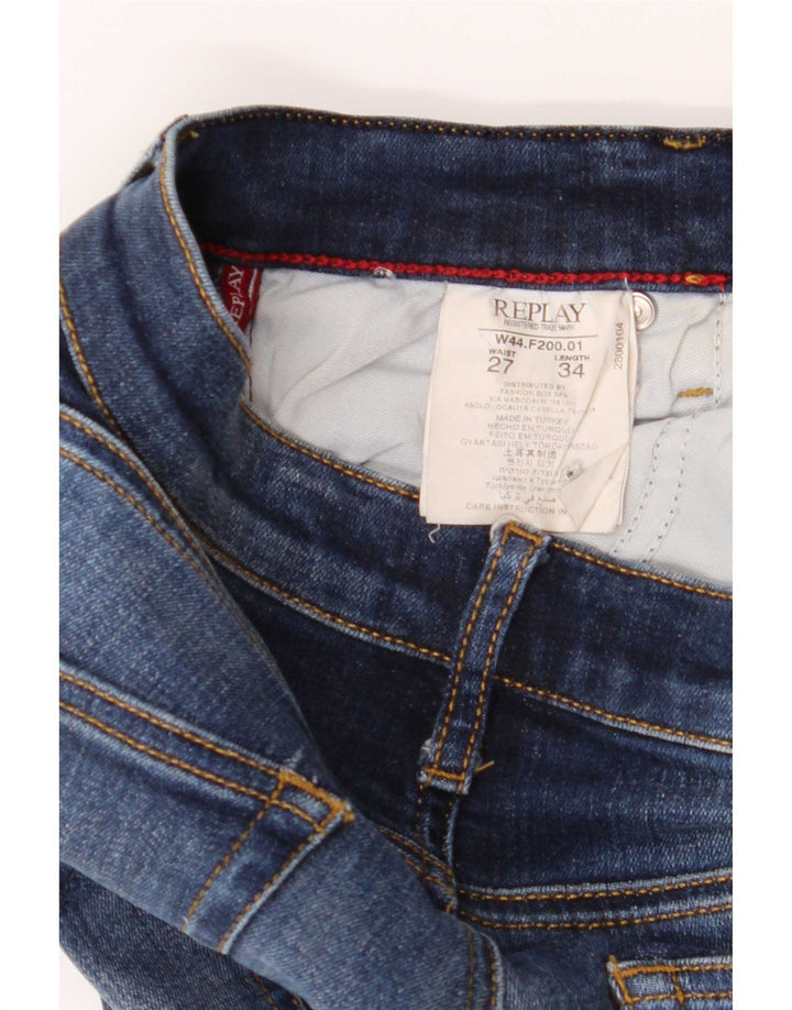 Replay Womens Bootcut Jeans W27 L34 Blue Cotton