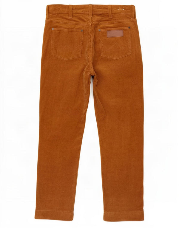 Wrangler Mens Straight Corduroy Trousers W30 L27 Brown Cotton