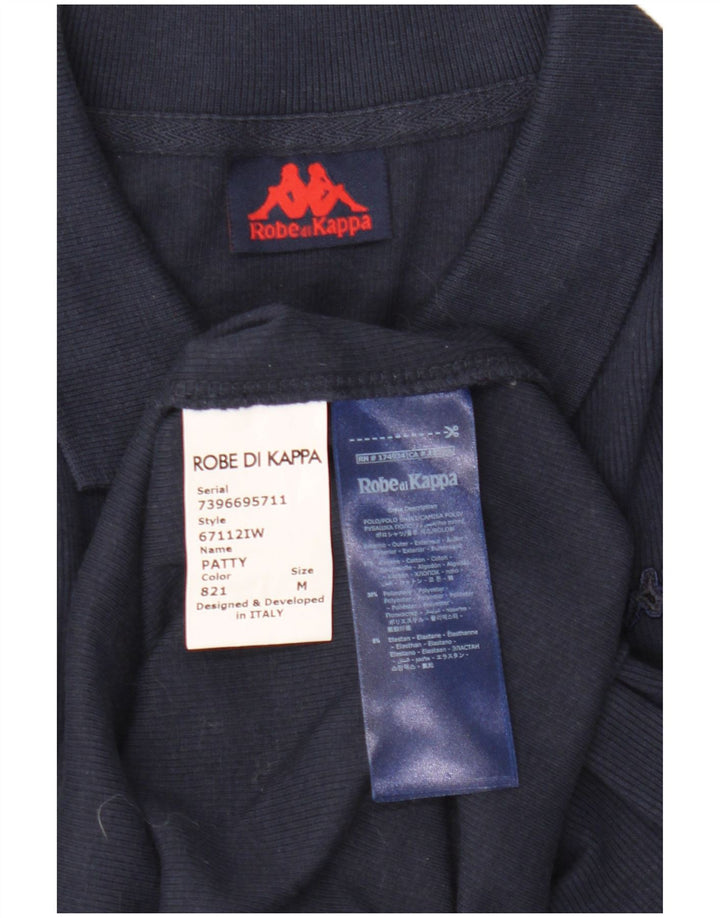Kappa Womens Top Long Sleeve UK 12 Medium Navy Blue Cotton