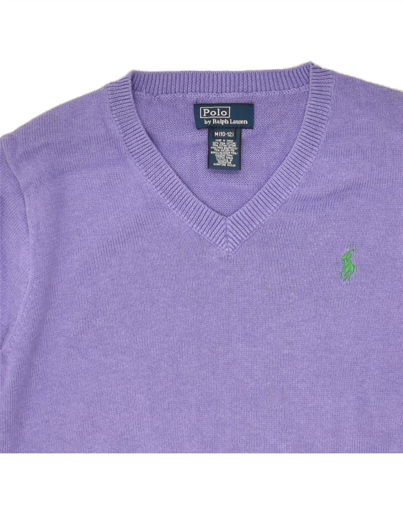 POLO RALPH LAUREN Boys V-Neck Jumper Sweater 10-11 Years Medium  Purple | Vintage Polo Ralph Lauren | Thrift | Second-Hand Polo Ralph Lauren | Used Clothing | Messina Hembry 