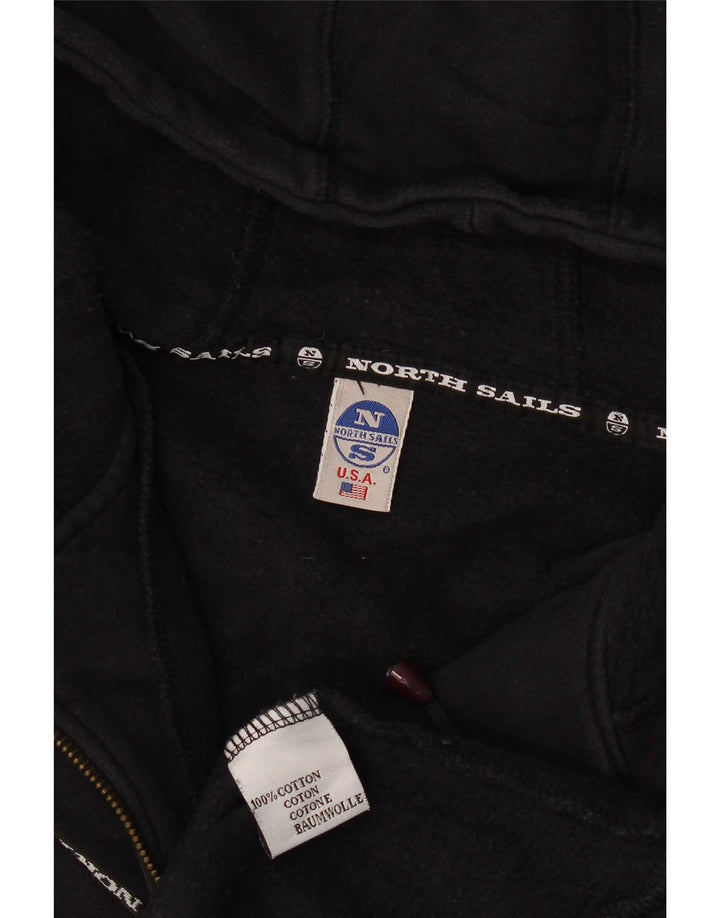North Sails Mens Graphic Zip Hoodie Sweater Medium Black Colourblock Cotton