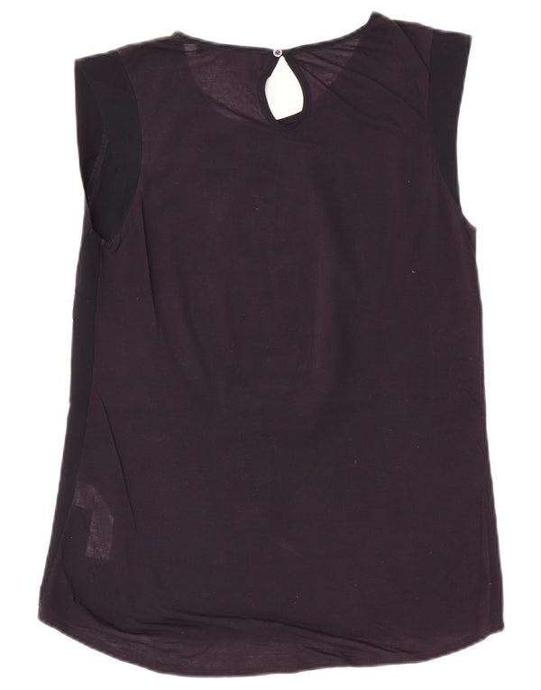 French Connection Womens Blouse Top UK 10 Small Navy Blue Polyester
