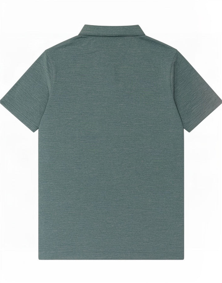 Columbia Mens Polo Shirt Medium Green Flecked Polyester