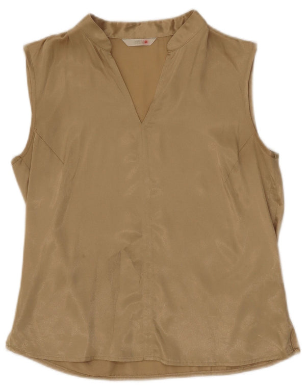 Marks & Spencer Womens Sleeveless Blouse Top UK 10 Small  Gold Polyester