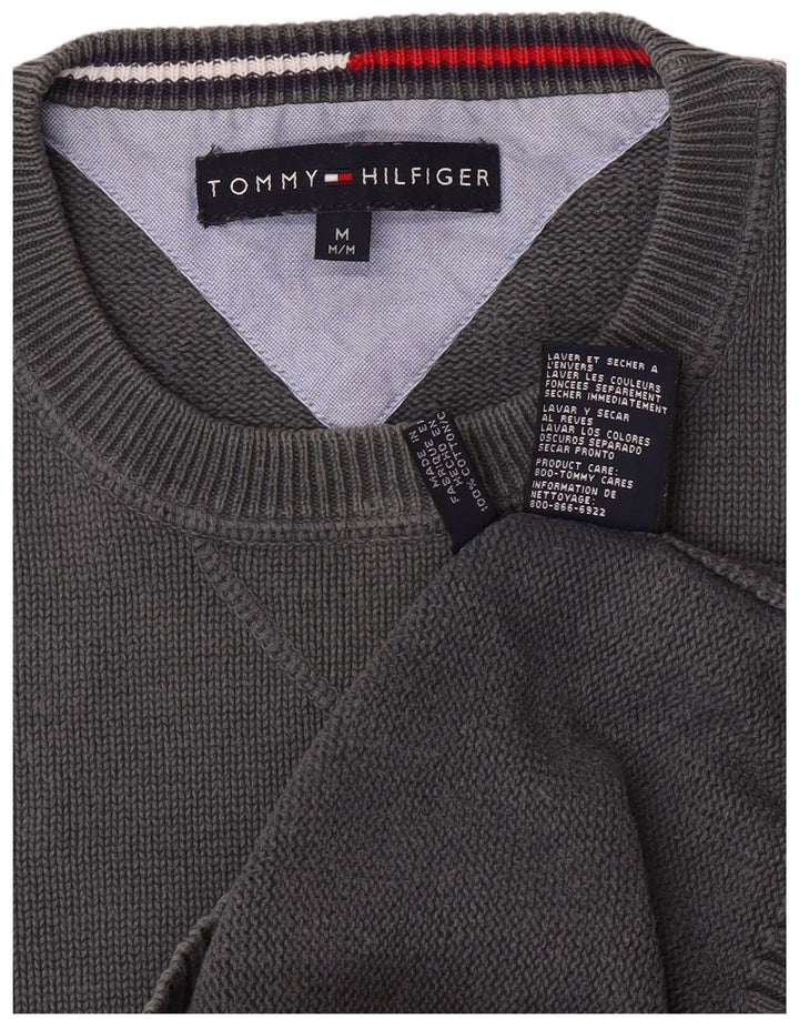 Tommy Hilfiger Mens Regular Fit Crew Neck Jumper Sweater Medium Grey Cotton