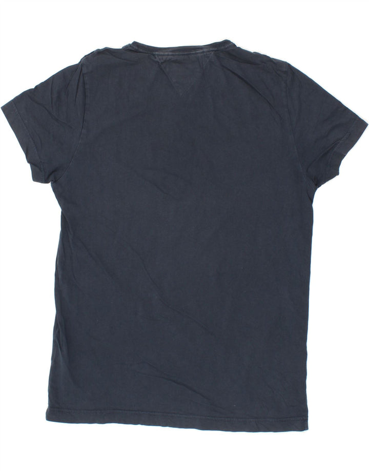 TOMMY HILFIGER Mens Graphic T-Shirt Top Medium Navy Blue Cotton Vintage Tommy Hilfiger and Second-Hand Tommy Hilfiger from Messina Hembry 